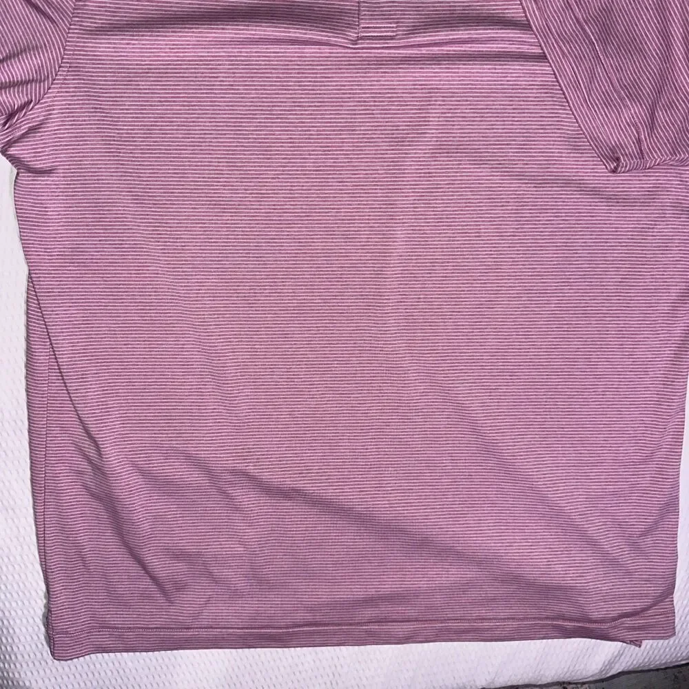 Peter Millar Summer Comfort Polo Shirt XL Pink/purp Striped Golf Performance